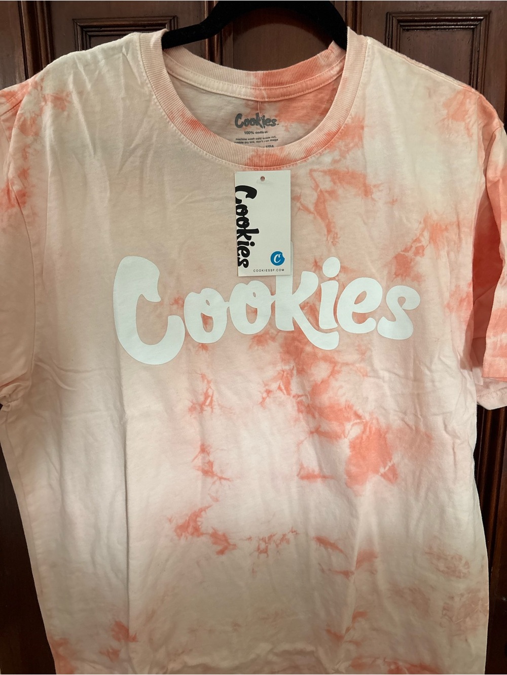 Cookies Men’s Short Sleeve Orange Tie-Dye Logo Tee